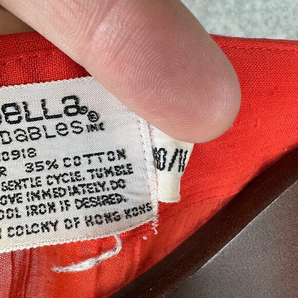 Vintage Loubella Extendables Blouse Womens Size 10/11 Red Sheer Red Button Up - Picture 12 of 15